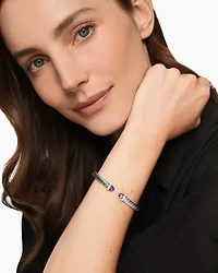 Cable Flex® Bracelet Sterling Silver with Amethyst and Diamonds, 6mm