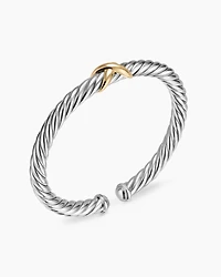Cable Flex® X Bracelet Sterling Silver with 14K Yellow Gold, 6mm