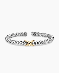 Cable Flex® X Bracelet Sterling Silver with 14K Yellow Gold, 6mm