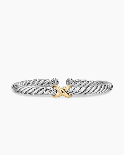 Cable Flex® X Bracelet Sterling Silver with 14K Yellow Gold, 6mm