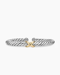 Cable Flex® X Bracelet Sterling Silver with 14K Yellow Gold, 6mm