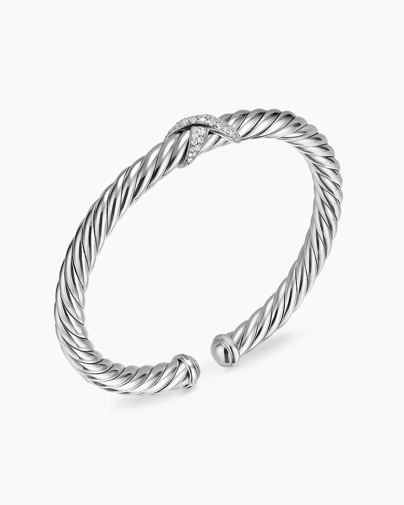 Cable Flex® X Bracelet Sterling Silver with Diamonds, 6mm