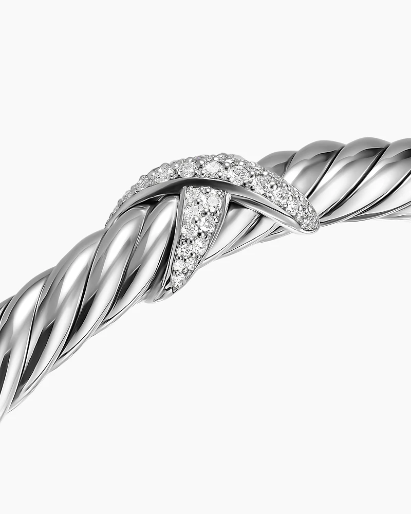 Cable Flex® X Bracelet Sterling Silver with Diamonds, 6mm