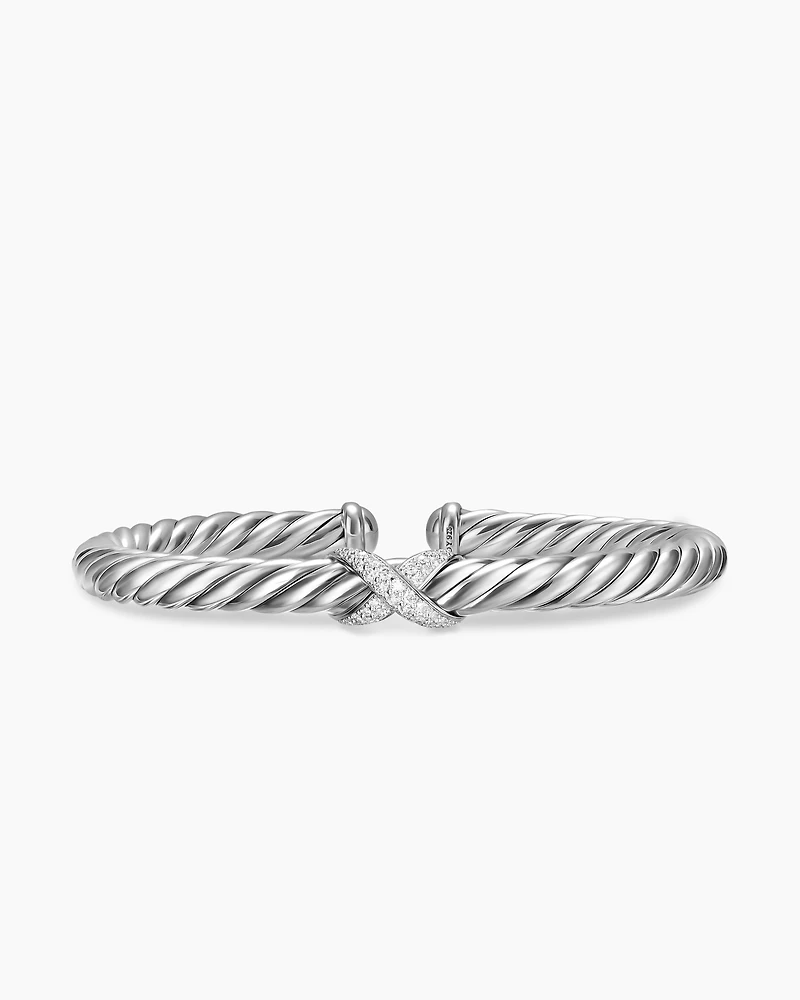 Cable Flex® X Bracelet Sterling Silver with Diamonds, 6mm
