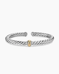 Cable Flex® Centre Station Bracelet Sterling Silver with 14K Yellow Gold, 6mm
