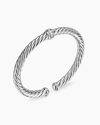 Cable Flex® Centre Station Bracelet Sterling Silver with Diamonds, 6mm