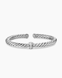 Cable Flex® Centre Station Bracelet Sterling Silver with Diamonds, 6mm