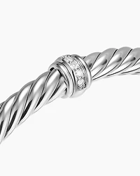 Cable Flex® Centre Station Bracelet Sterling Silver with Diamonds, 6mm