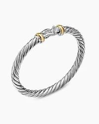 Cable Flex® Buckle Bracelet Sterling Silver with 14K Yellow Gold, 6mm