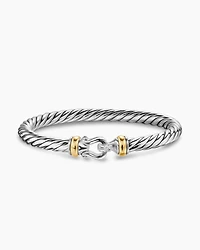 Cable Flex® Buckle Bracelet Sterling Silver with 14K Yellow Gold, 6mm