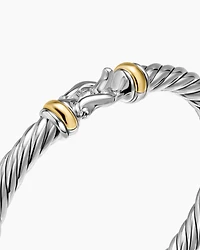 Cable Flex® Buckle Bracelet Sterling Silver with 14K Yellow Gold, 6mm