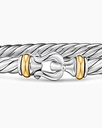 Cable Flex® Buckle Bracelet Sterling Silver with 14K Yellow Gold, 6mm