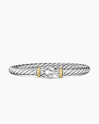 Cable Flex® Buckle Bracelet Sterling Silver with 14K Yellow Gold, 6mm