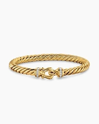 Cablespira® Buckle Bracelet 18K Yellow Gold with Diamonds, 6mm