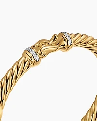 Cablespira® Buckle Bracelet 18K Yellow Gold with Diamonds, 6mm