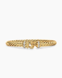 Cablespira® Buckle Bracelet 18K Yellow Gold with Diamonds, 6mm