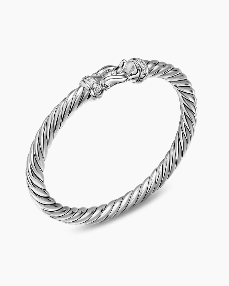 Cable Flex® Buckle Bracelet Sterling Silver with Diamonds, 6mm