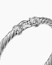 Cable Flex® Buckle Bracelet Sterling Silver with Diamonds, 6mm