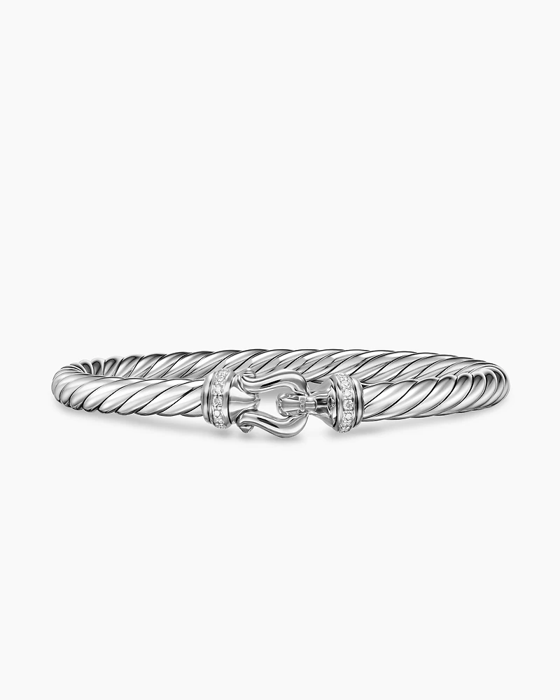 Cable Flex® Buckle Bracelet Sterling Silver with Diamonds, 6mm