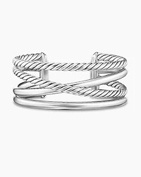 Bold Crossover Multi Row Cuff Bracelet Sterling Silver, 24.4mm