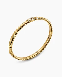 Sculpted Cable Buckle Bracelet 18K Yellow Gold with Diamonds