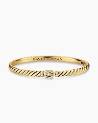 Sculpted Cable Buckle Bracelet 18K Yellow Gold with Diamonds