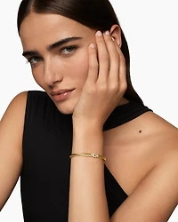 Sculpted Cable Buckle Bracelet 18K Yellow Gold with Diamonds