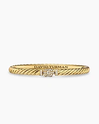 Sculpted Cable Buckle Bracelet 18K Yellow Gold with Diamonds