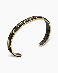 Forged Carbon Cuff Bracelet with 18K Yellow Gold, 8.5mm