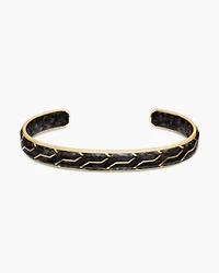 Forged Carbon Cuff Bracelet with 18K Yellow Gold, 8.5mm