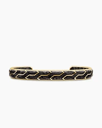 Forged Carbon Cuff Bracelet with 18K Yellow Gold, 8.5mm