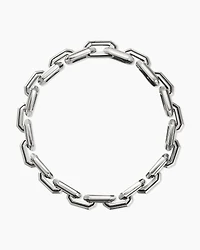 Faceted Flat Link Bracelet Sterling Silver, 11mm