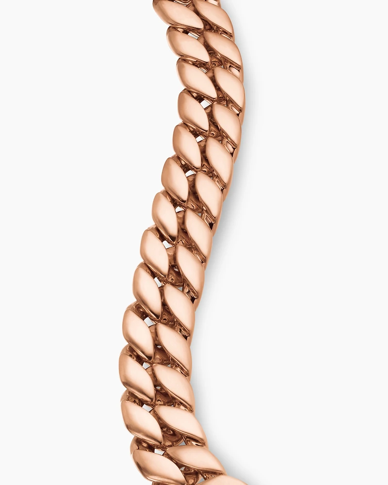Curb Chain Bracelet in 18K Rose Gold, 14.5mm