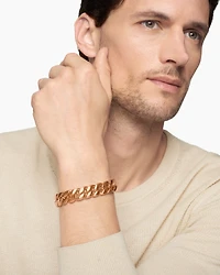 Curb Chain Bracelet in 18K Rose Gold, 14.5mm