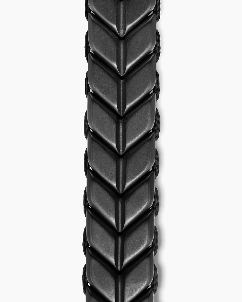 Chevron Woven Bracelet in Black Titanium and Black Nylon, 9mm
