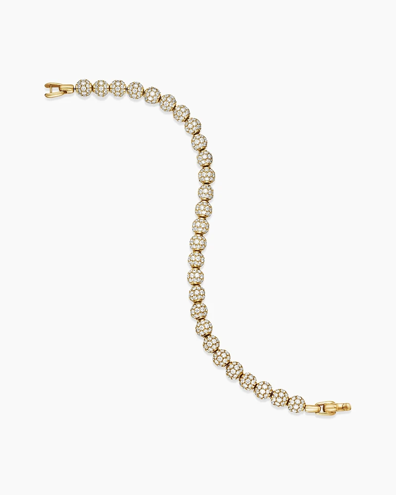 Spiritual Beads Bracelet in 18K Yellow Gold and Pavé Diamonds, 6mm