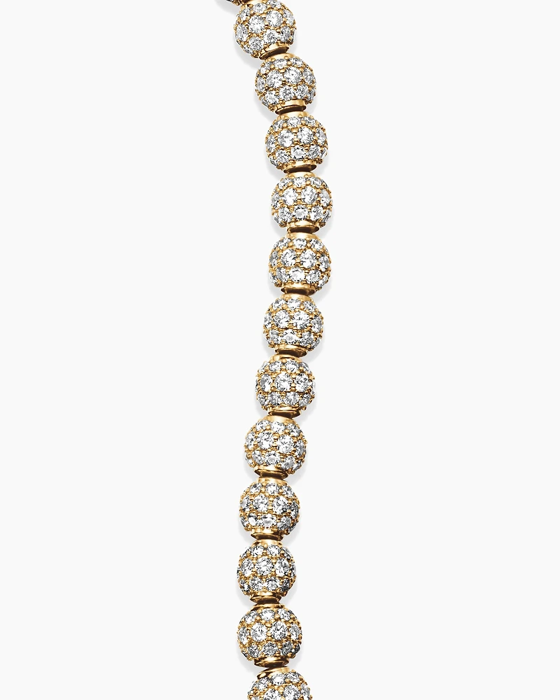 Spiritual Beads Bracelet in 18K Yellow Gold and Pavé Diamonds, 6mm