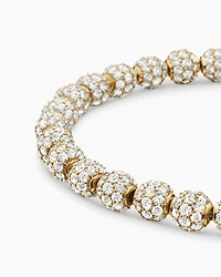 Spiritual Beads Bracelet in 18K Yellow Gold and Pavé Diamonds, 6mm
