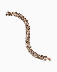 Curb Chain Bracelet in 18K Rose Gold with Cognac Diamonds, 11.5mm