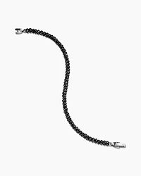Spiritual Beads Faceted Bracelet Sterling Silver with Black Spinel, 5mm