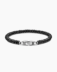 Spiritual Beads Faceted Bracelet Sterling Silver with Black Spinel, 5mm