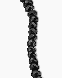 Spiritual Beads Faceted Bracelet Sterling Silver with Black Spinel, 5mm