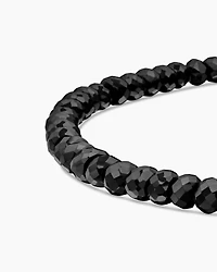 Spiritual Beads Faceted Bracelet Sterling Silver with Black Spinel, 5mm