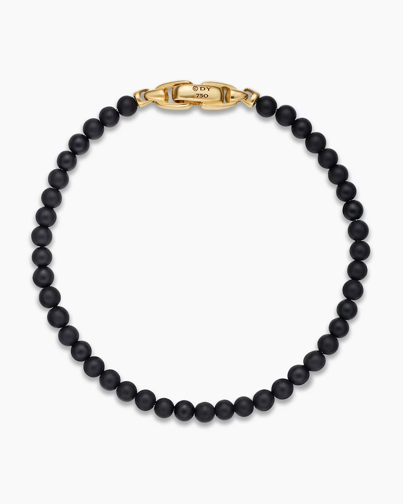 Spiritual Beads Bracelet with Pavé and 18K Yellow Gold, 6mm