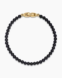 Spiritual Beads Bracelet with Pavé and 18K Yellow Gold, 6mm