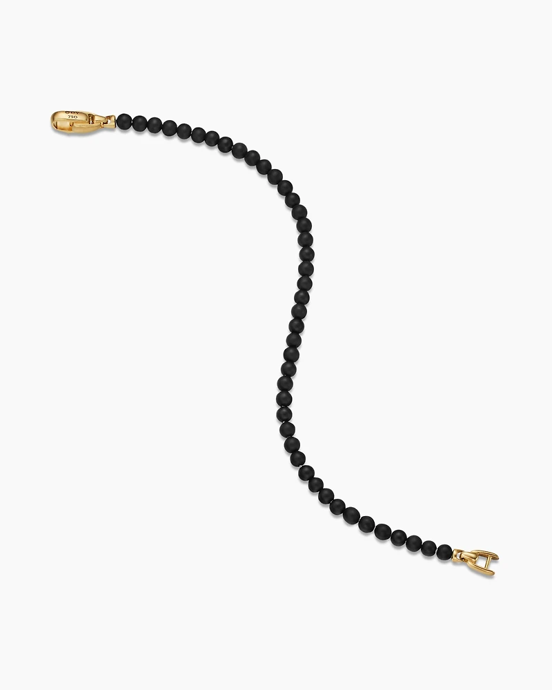 Spiritual Beads Bracelet with Pavé and 18K Yellow Gold, 6mm