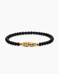 Spiritual Beads Bracelet with Pavé and 18K Yellow Gold, 6mm