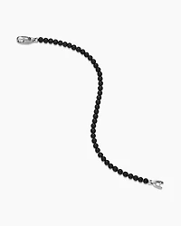 Spiritual Beads Bracelet Black Onyx with Sterling Silver, 4mm