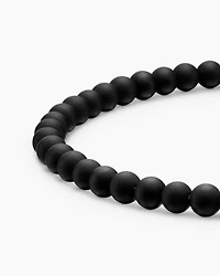 Spiritual Beads Bracelet Black Onyx with Sterling Silver, 4mm