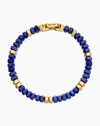 Hex Bead Bracelet with Lapis and 18K Yellow Gold, 6mm